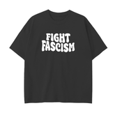 Drop Shoulder Cotton T-Shirt-FIGHT FASCISM