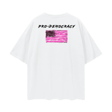 Oversize Deep Drop Shoulder Tee - 190 GSM-PRO-DEMOCRACY BACK DESIGN