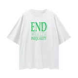 Oversize Deep Drop Shoulder Tee - 190 GSM- END WEALTH INEQUALITY
