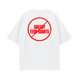 Oversize Deep Drop Shoulder Tee - 190 GSM-GREEDY TECH-GIANTS BACK DESIGN