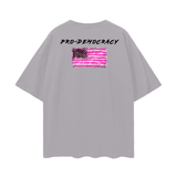 Oversize Deep Drop Shoulder Tee - 190 GSM-PRO-DEMOCRACY BACK DESIGN