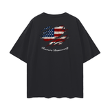 Oversize Deep Drop Shoulder Tee - 190 GSM-RESTORE DEMOCRACY BACK DESIGN
