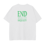 Drop Shoulder T-Shirt - 250 GSM-END WEALTH INEQUALITY/Back Side